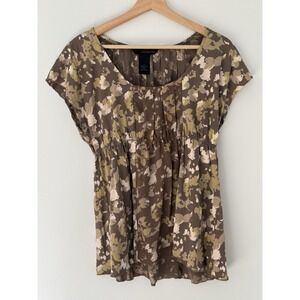 Calvin‎ Klein Babydoll Top Women's Medium Y2K Boho Neutral 100% Cotton